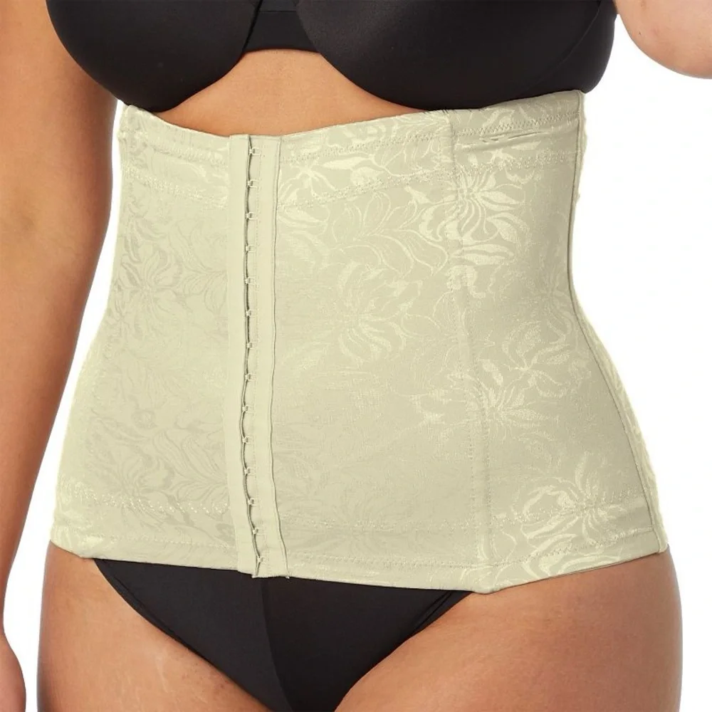 Maidenform Ivory Jacquard Corset Firm Control Shapewear Waist Cincher SIZE L